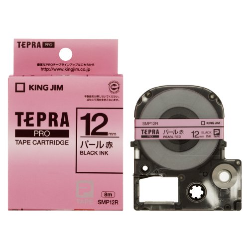 キングジム テープカートリッジ テプラPRO 12mm SMP12R パール赤（10セット）