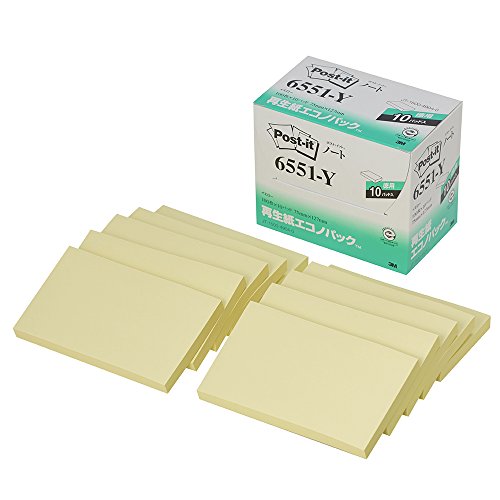 Post-it 75x127mm 100 fogli x 10 pezzi Giallo 6551-Y (10 set)