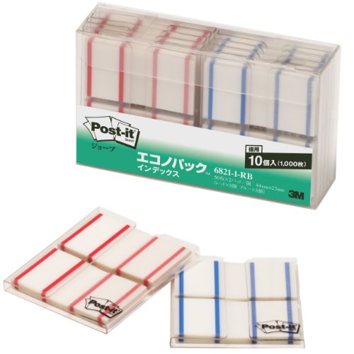 ポスト イット ジョーブ インデックス 44x23mm 100枚x5個x2色 6821-1-RB（10セット）