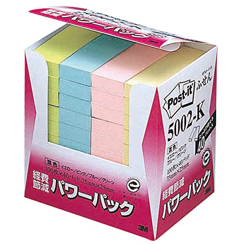 Post-it adesivi 75x25mm 100 fogli x 40 pezzi Colori misti 5002-K (10 set)