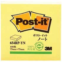 3M Japan Post-it genbrugspapir notesbog 75 x 75 Gul 1 bog (10 sæt)