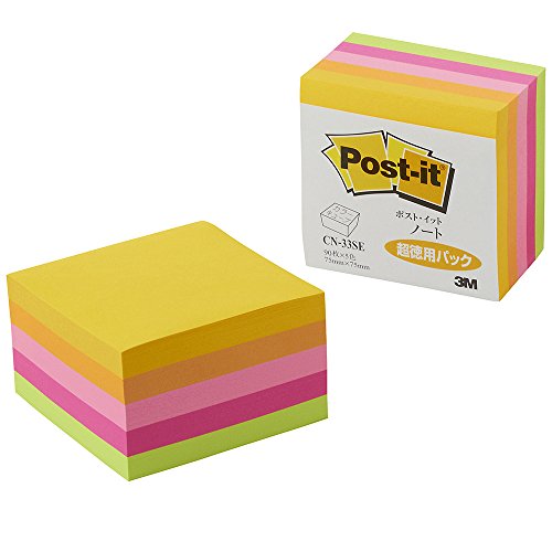 Notas Post-it Super Value 75x75mm 450 hojas Fluorescente CN-33SE (10 juegos)