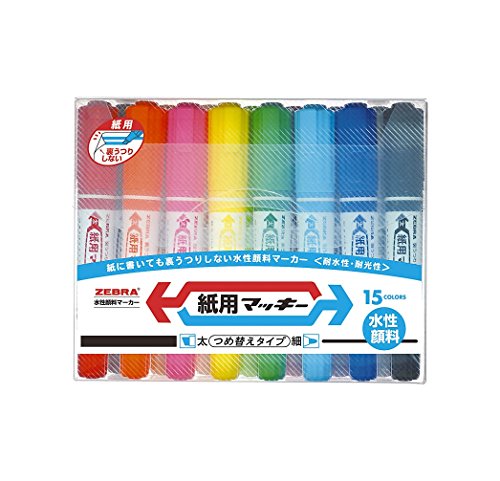 Carta per penna Zebra a base acqua mackie 15 colori WYT5-15C (10 set)