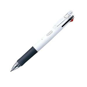 ゼブラ 4色油性ボールペン?クリップ-オン?4C?軸白?0.7mm?B4A3-W（10セット）