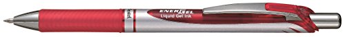 ぺんてる Pentel ゲルインキボールペン ノック式エナージェル 0.7mm シルバー軸 赤インキ BL77-B（10セット）