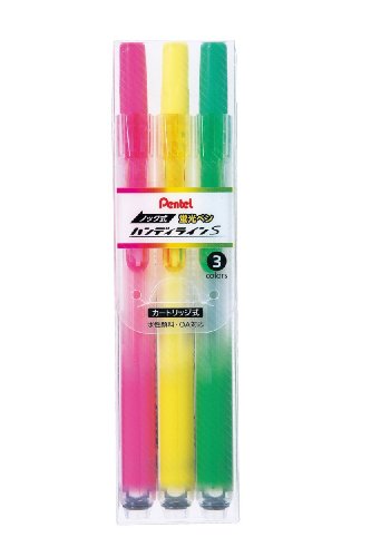 ぺんてる Pentel 蛍光ペン ノック式 ハンディラインS SXNS15-3 3色セット（10セット）