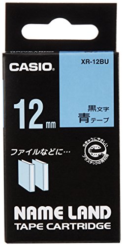 カシオ ラベルライター ネームランド テープ 12mm XR-12BU 青（10セット）