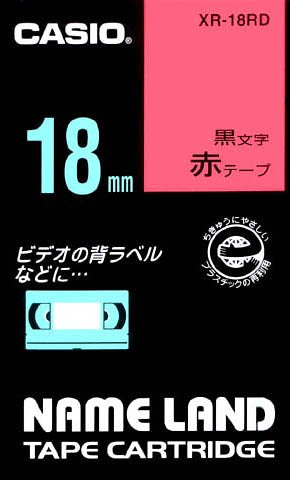 Casio Labelschrijver Nameland Tape 18mm XR-18RD Rood (10 sets)