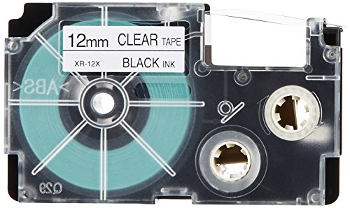 Casio Label Writer Nameland Tape 12mm XR-12X-5P-E Transparent 5 Stück (10 Sets)