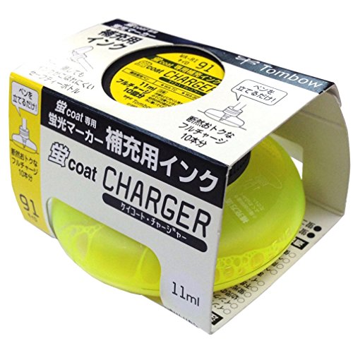 トンボ鉛筆 蛍光ペン補充インク 蛍コートチャージャー WA-RI91 黄（10セット）