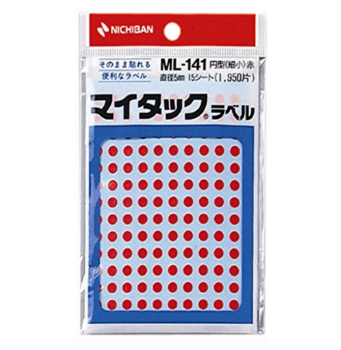 ニチバン マイタックラベル ML-141 赤 ニチバン 4987167040994（10セット）