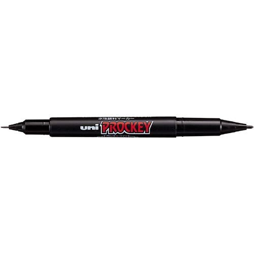 uni プロッキー 黒 ツインタイプ(極細+細字) 三菱鉛筆 4902778597460（10セット）