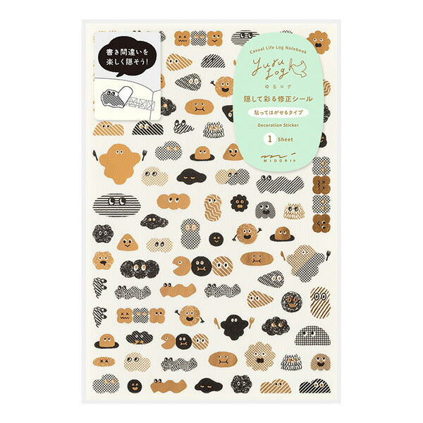 [Yu-Paket akzeptiert / Bis zu 4 Stück] Midori_Yurulog Versteckte und farbenfrohe Korrekturaufkleber 1 Stück Camouflage Petit Monster Pattern (82708006)/4902805827089 (10er-Set)
