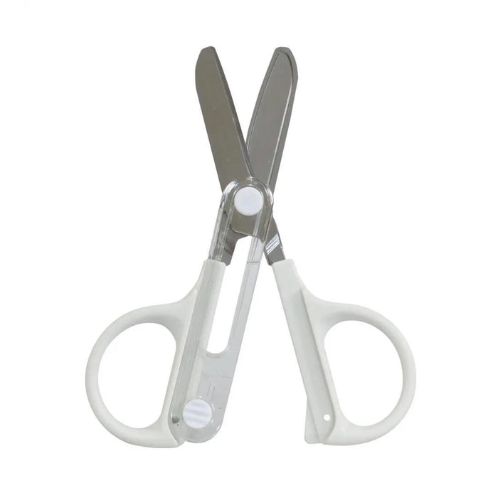 Kutsuwa_Kompakte Schere mit integrierter Kappe (weiß)/4901478204753 (5 Sets)
