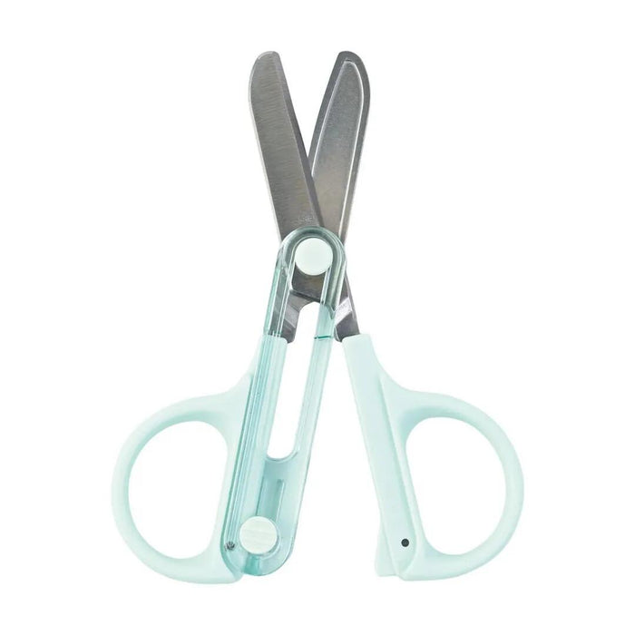 Tesoura Kutsuwa_Compact com tampa integrada (hortelã)/4901478204760 (5 conjuntos)