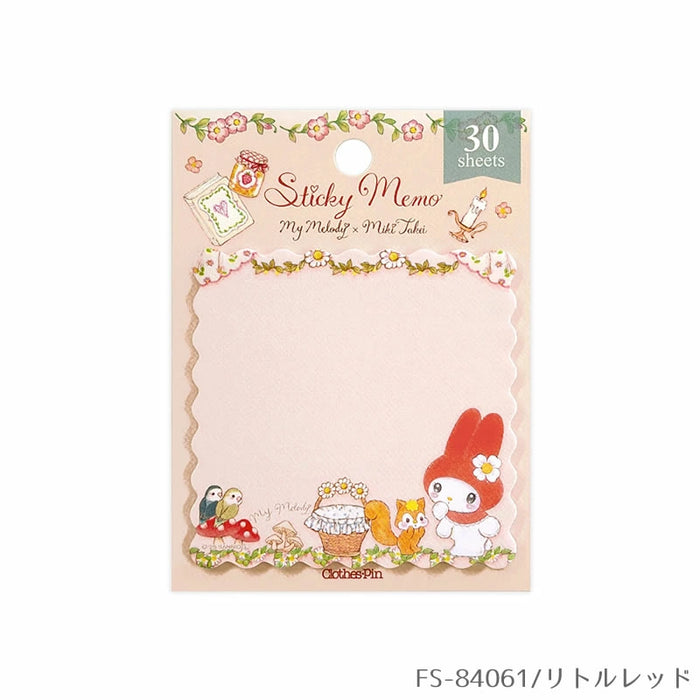 CHOTHES-PIN Close Pin Sticky Memo Haftnotizpapier Sanrio Charaktere x Takeimiki 4. Kollektion 4. Auflage Modisch, Erwachsene, Niedlich, Hello Kitty, Cinnamoroll, Kuromi, My Melody (5 Sets)