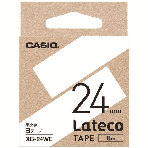 Casio Computer Lateco eksklusiv tape XB-24WE Sorte bogstaver på hvid 4549526701931