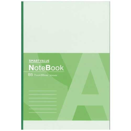 スマートバリュー 再生紙ノート セミB5 A罫10冊 P065J-10 4547345054955