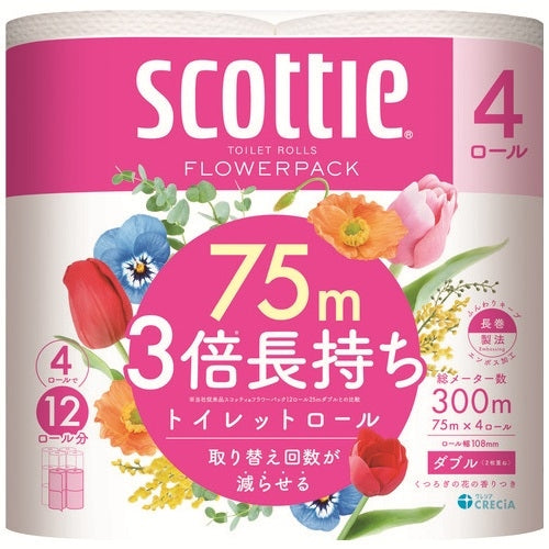日本製紙クレシア スコッティ フラワー 3倍長持ち W 4R×12P 2147345354622