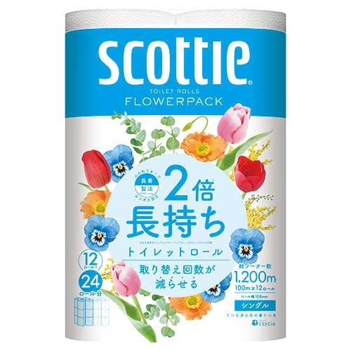 日本製紙クレシア スコッティフラワー2倍巻き S 12ロール×4P 2147345269070