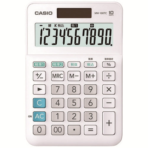 Casio Calculator W Tax Rate Calculator Mini Just Type MW-100TC-WE-N 4549526608360