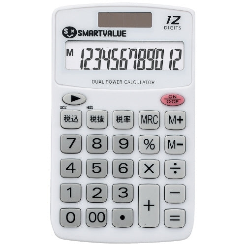 スマートバリュー ハンディ電卓 ホワイト5台 K073J-5 4547345039280