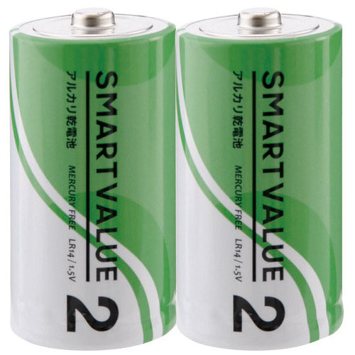 スマートバリュー アルカリ乾電池Ⅲ 単2×100本 N212J-10P-10 4547345046653