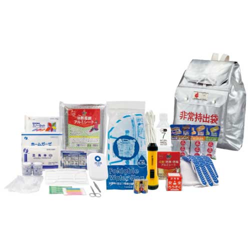 Kawamoto Prevenzione completa delle catastrofi b_Emergency Bag Set da 21 pezzi con 2 Mets