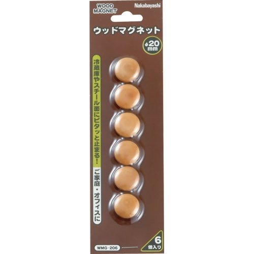 Nakabayashi Nakabayashi Utsudo 磁铁 Nachiural Mokume/Chiyotsukei 20MM*6 WMG-206NM