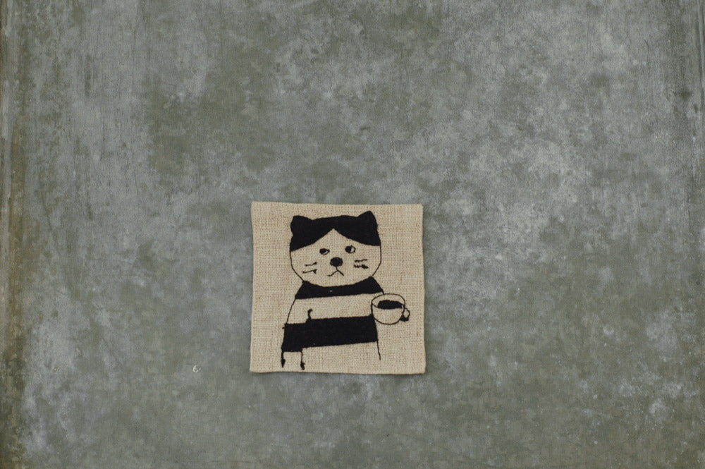 倉敷意匠 菅原しおん リネンの刺繍コースター (shima) 10526-03
