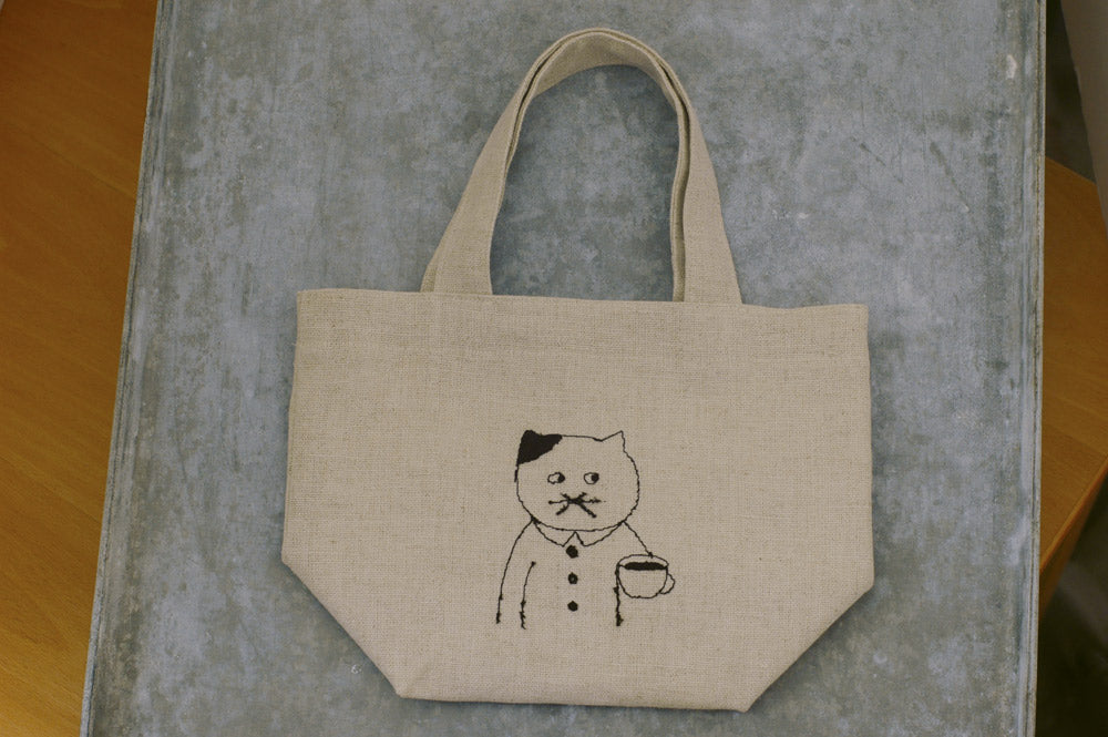 Bolsa de almoço bordada em linho Kurashiki Design (kome) 10528-04