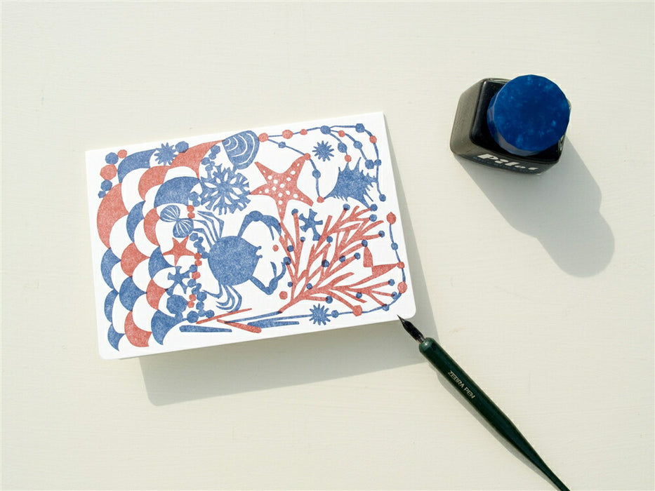 Kurashiki Design Letterpress Bifold Kad Besar (Pantai Berpasir) 26543-01