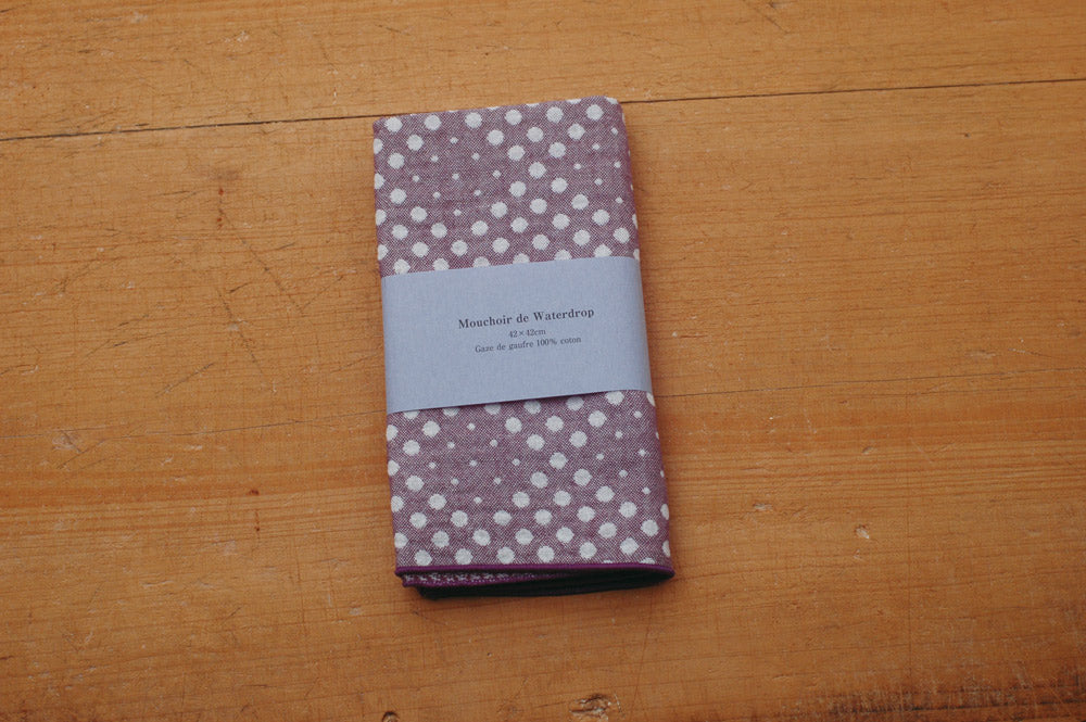 Lenço de bolinhas de gaze waffle Kurashiki Design (roxo) 28490-03