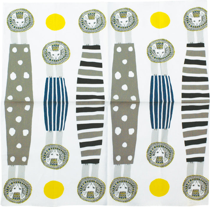 Kurashiki Design Painting and woodwork tortoise handkerchief (Mount Lion/Night) 29930-02