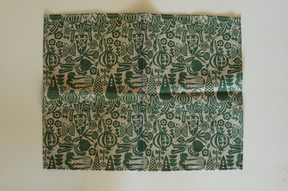 Kurashiki Design Mihoko Seki linned køkkenklud (grøntsag/mørkegrøn)