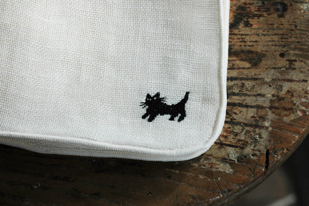 Lenço de gaze de linho Kurashiki Design mitsou (gato preto) 45630-01
