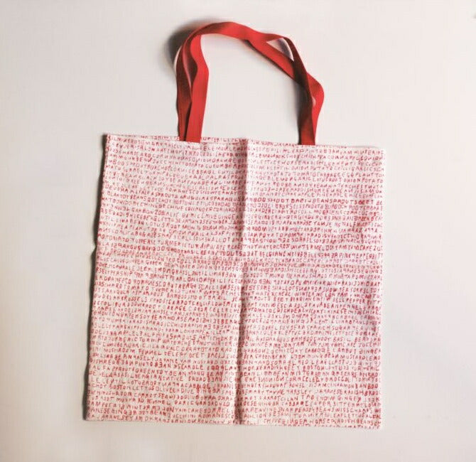 Kurashiki Design mitsou Linen Square Bag Letters (Red)