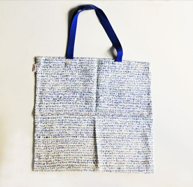 Kurashiki Design mitsou Linen Square Bag Letters (Biru)