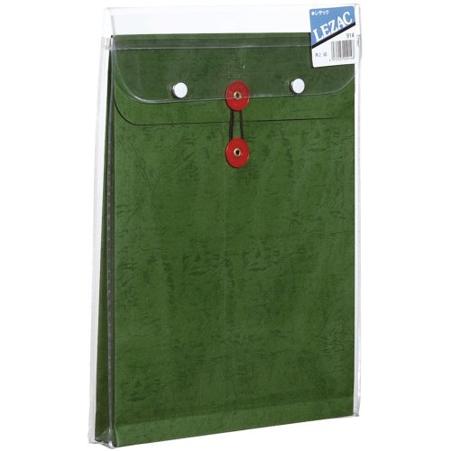 Busta portaoggetti Koshundo Peace con tassello, 2 angoli con vinile Lezak, verde, 2 angoli con tassello, carta Lezak verde 914