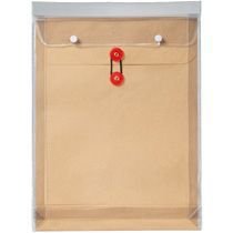 Koshundo Peace Envelope Storage Bag con tassello, 0 angoli con vinile Lezak, marrone con 0 angoli con tassello, carta Lezak marrone 919