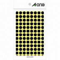 A-One Kleurlabel Zwart Rond 9mm 14 Vellen 07009