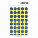 Label A-Satu Warna Perak Bulat 15mm 8 Helaian 07032
