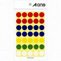 A-One Color Label Assorted Rund 15 mm 11 ark 07034