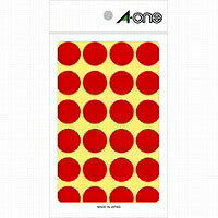 A-One Color Label Rød Rund 20 mm 14 ark 07041