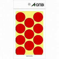 A-One Color Label Rød Rund 30 mm 14 ark 07231