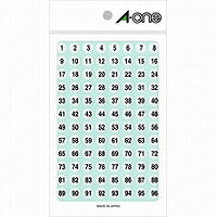 A-One Label Nummer Rund 08086 Hvid 9mmφ 4 ark