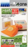 エーワン はがきサイズラベル ノーカット 20枚 31521