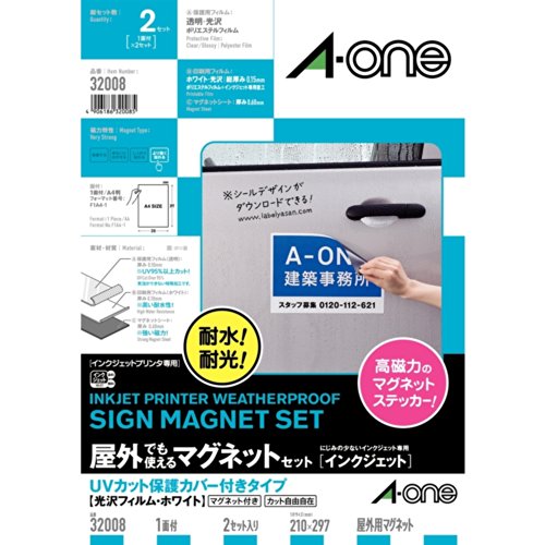 A-One Magnet yang boleh digunakan di luar rumah, dengan penutup perlindungan UV, 2 set 32008