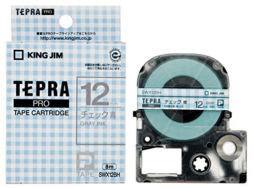 King Jim tapecartridge Tepra PRO SWX12BH Controleer blauwgrijze letters