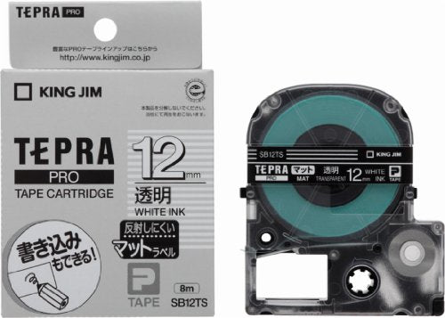 King Jim Tape Cartridge Tepra PRO 12mm SB12TS Matte Transparent